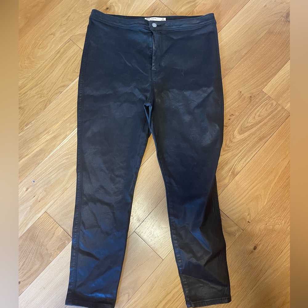 Asos Black Coated Denim Pants